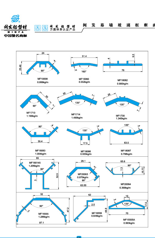 hb火博幕墙玻璃框断面?cutain wall Glass-sash aluminium alloy
