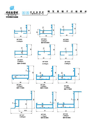 闽发幕墙开启扇断面 curtain wall open fan-light
