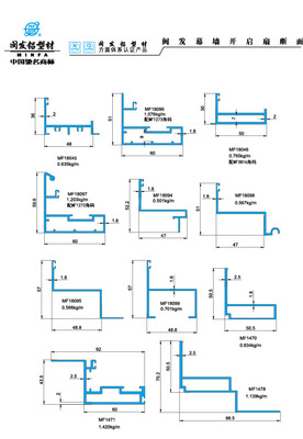 闽发幕墙开启扇断面 curtain wall open fan-light